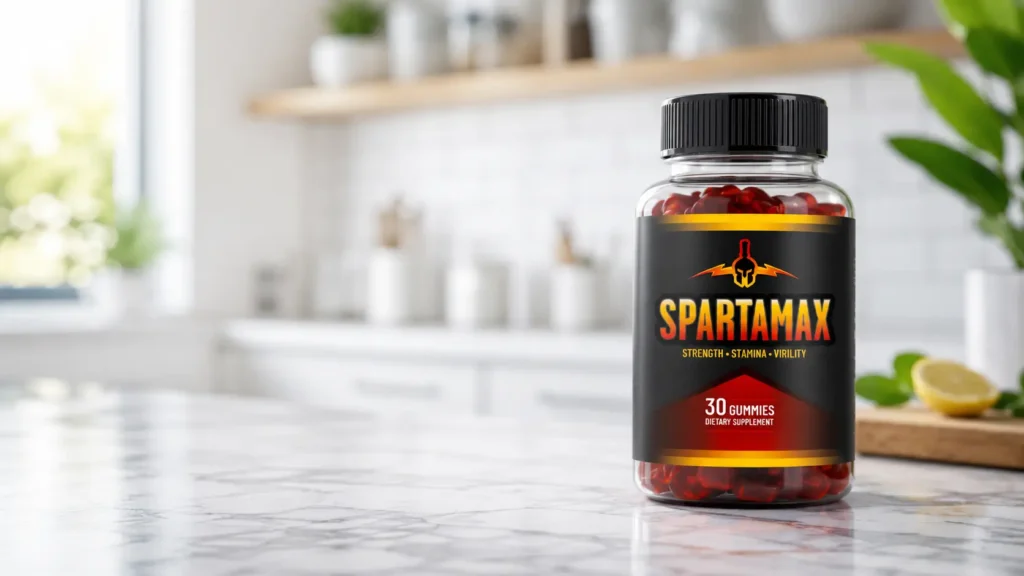 SpartaMax Review - Natural performance support dietary gummies bottle for men health