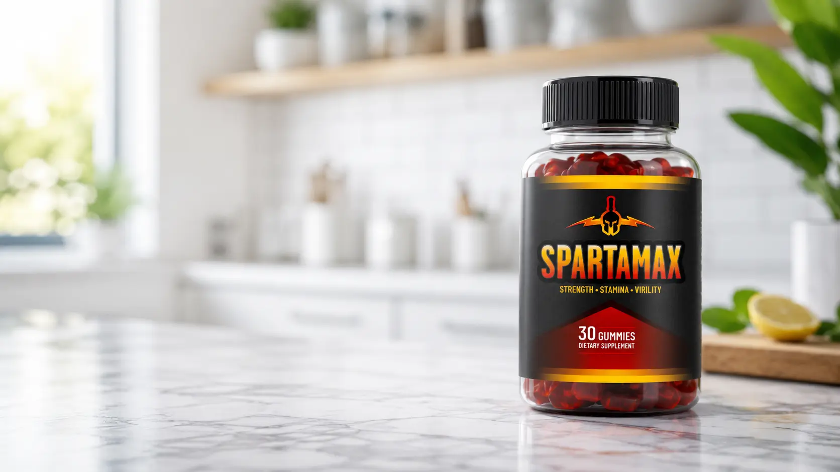 SpartaMax Review - Natural performance support dietary gummies bottle for men health